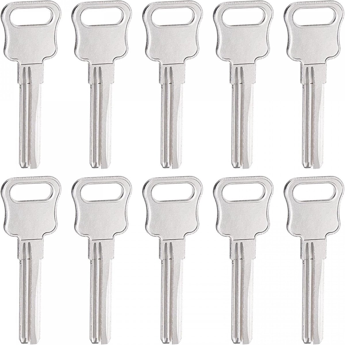 Sourcing map Sleutel in wit, 35 mm, lengte 2 sleuven, messing, nieuw, ongesneden reserveaccessoires, 10 stuks