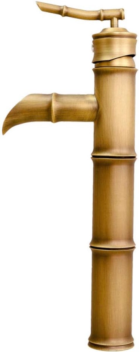 Koperen retro ééngats warm- en koudwaterkraan bronzen antieke eengreeps wastafelkraan voor bovenbouw