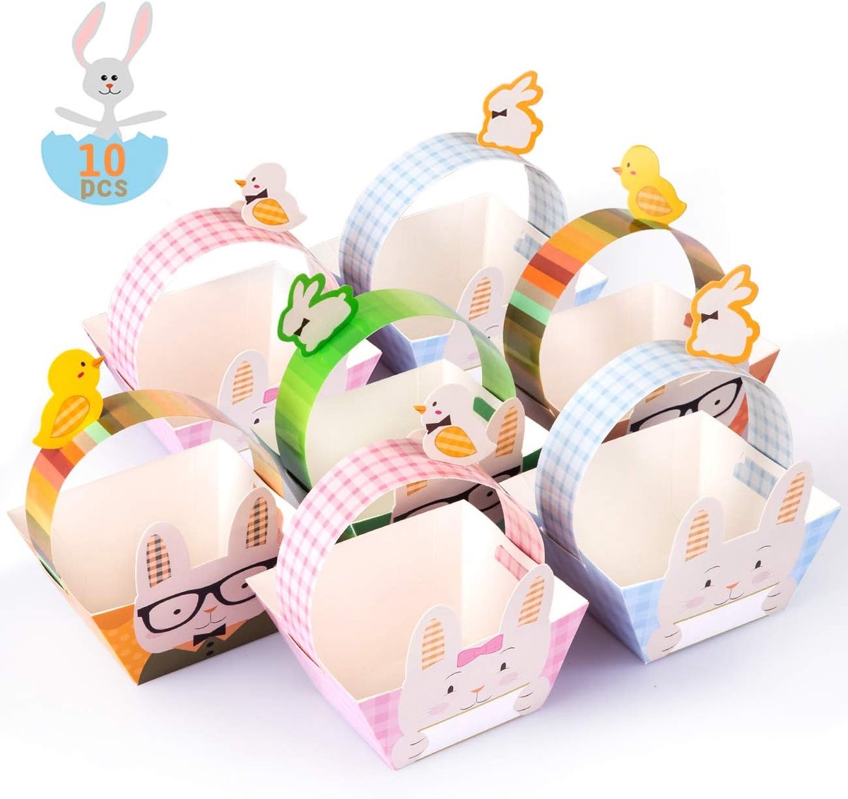 Pasen Manden, 10 stks Bunny Manden Gift Candy Manden voor Pasen Ei Hunt Party benodigdheden Pasen Decoratie