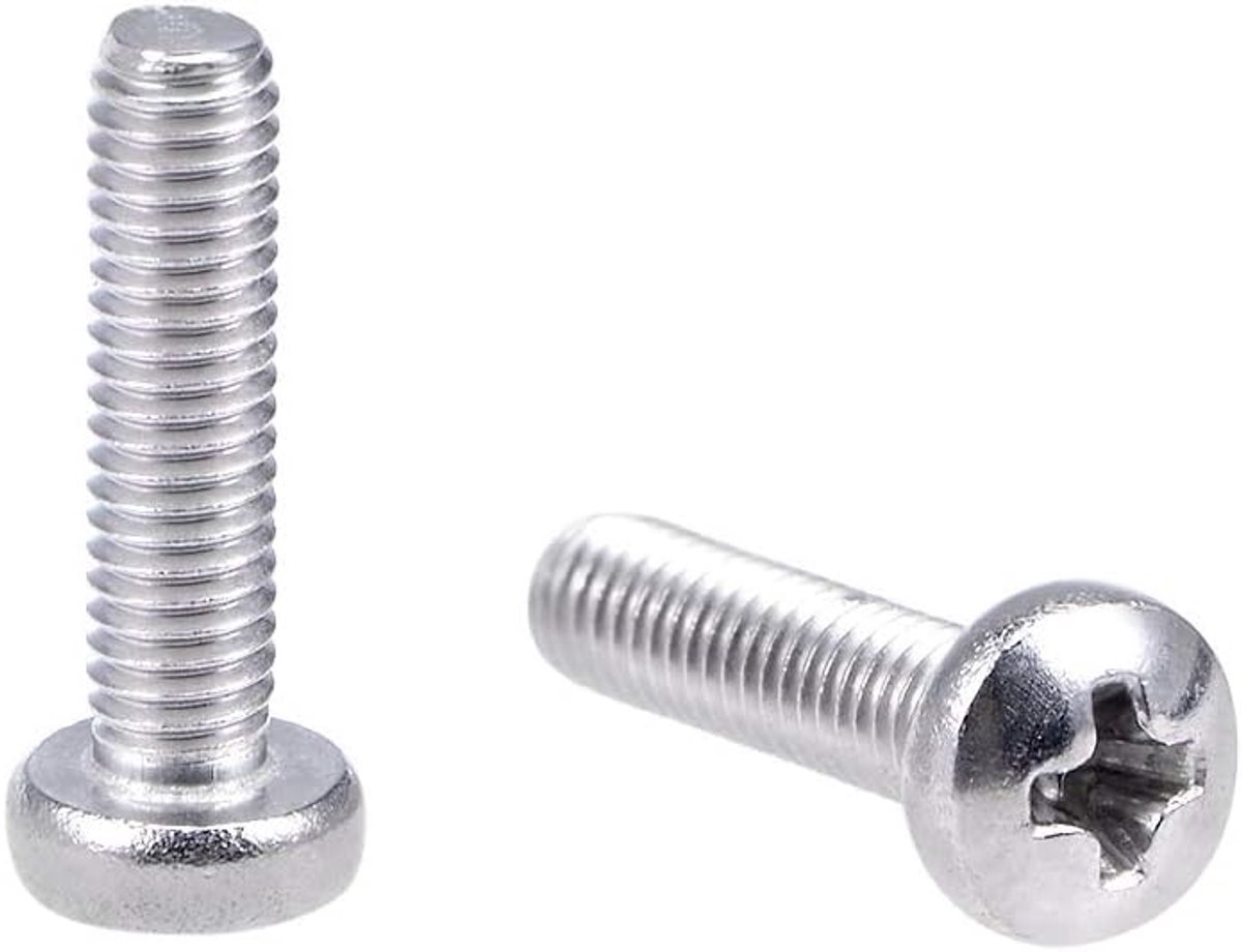 Sourcing map 30 stuks machineschroeven plaat kruiskopschroeven bouten M3x10mm M3x12mm 30Pcs