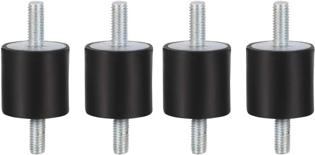 Sourcing map 20 x 20 mm Silent Blok Beugel Rubber Montage Trillingsisolatoren Schokdemper met M5 x 11 mm Studs 4 stuks
