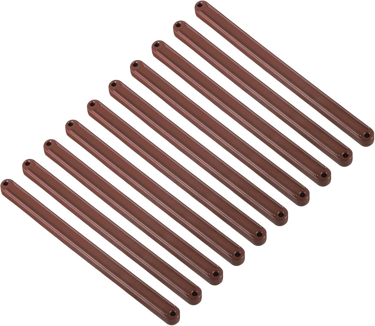 Schuifladenrails van kunststof, 235 mm, 10 stuks, 235 mm, kunststof geleiderails, zijgeleiders voor laden, kasten, salontafels, nachtkastjes (bruin)