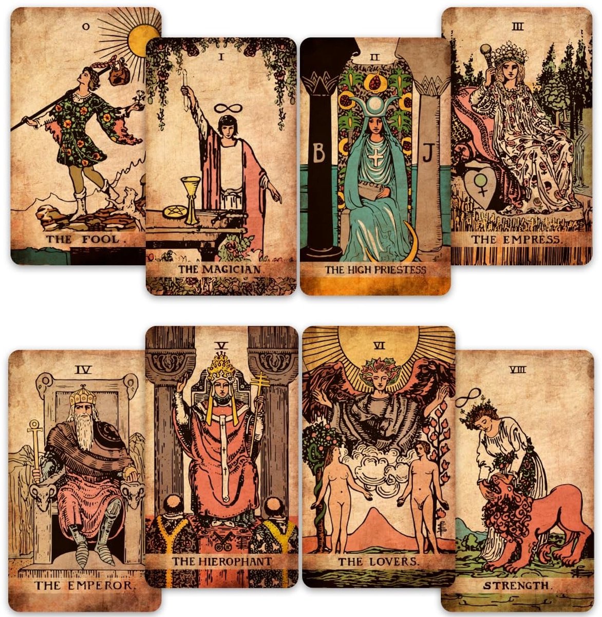 Elzusha - Klassieke Tarotset - 78 Kaarten met Gouden Rand en Uitgebreide Gids