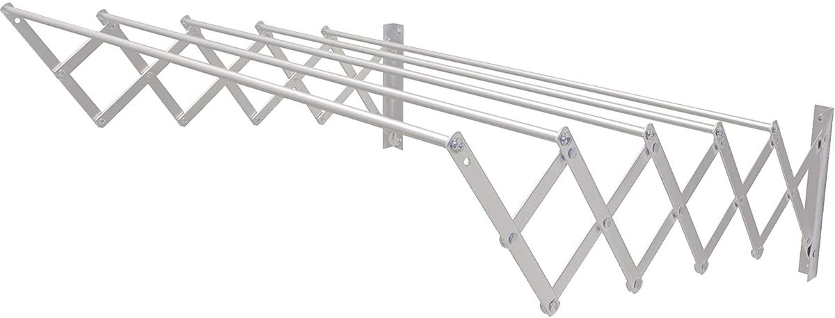 Elzusha - Uitschuifbaar Wandwasrek NIZA - Aluminium Roestvrij 120x14x3cm