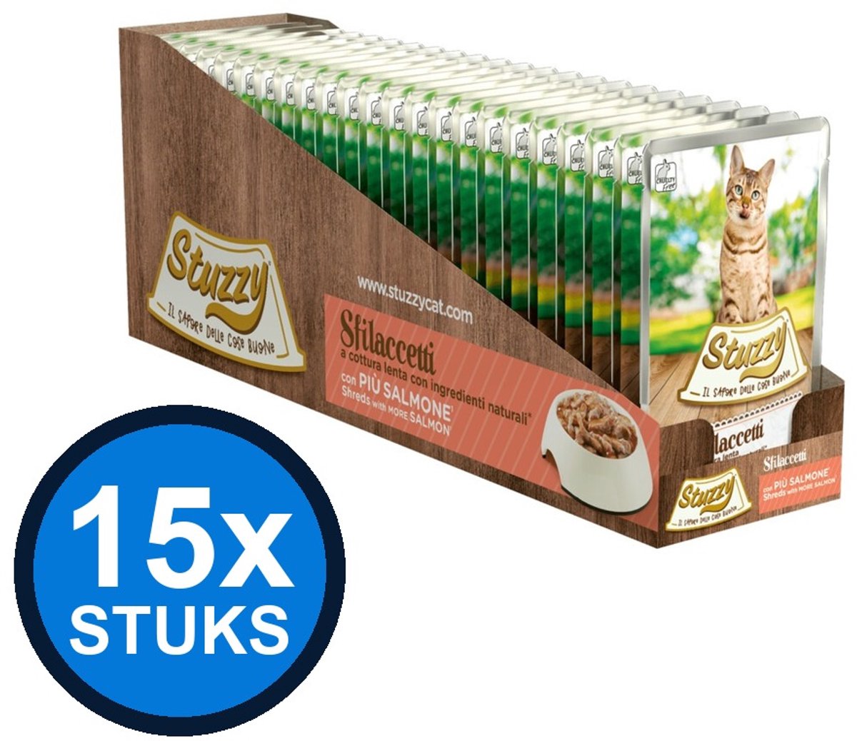 24x Stuzzy Kat Shreds zalm 85gr