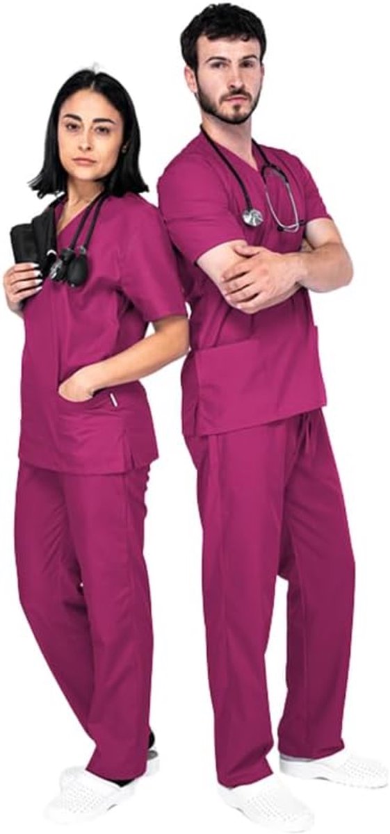 Medische werkkledingset - Kaszakken voor dames en heren zachte en comfortabele pasvorm, professionele kleding, verzorgingsuniform, kassakset, verzorging, modern, ademende stof