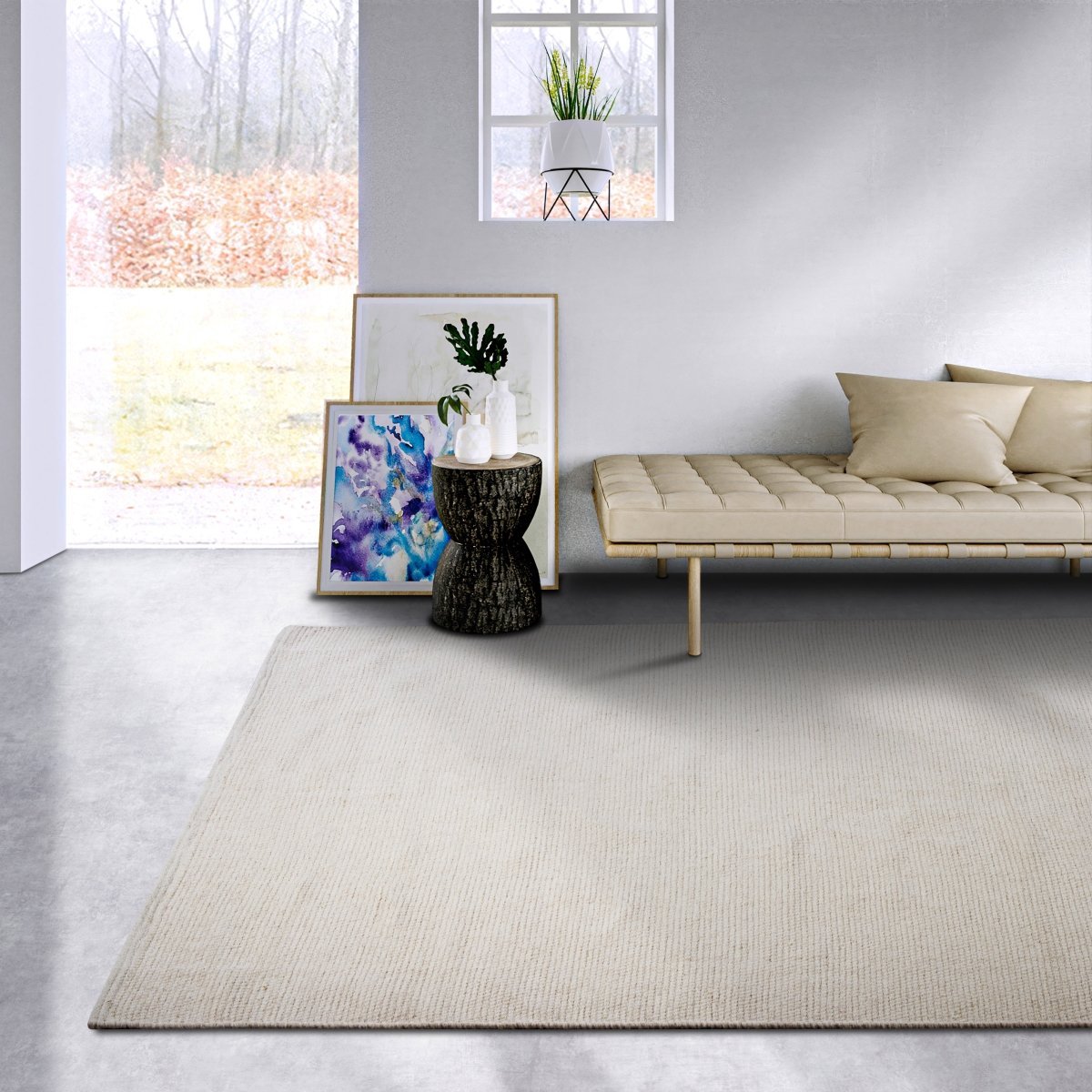 Elle Decoration Delhi wollen vloerkleed Pradesh Naturel/Wit - 120 x 170 cm - (S)