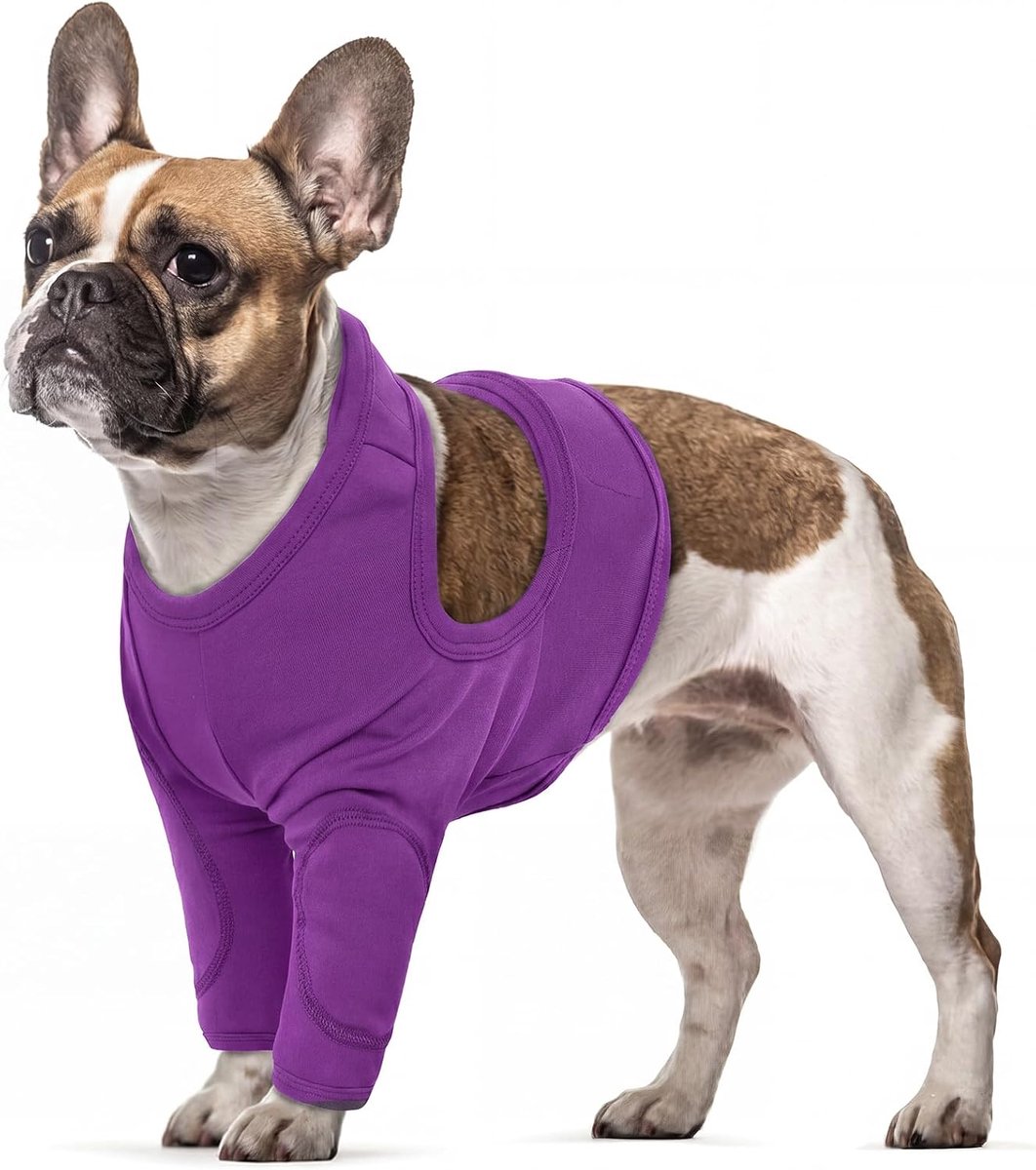 Elleboogbeschermer voor honden, elleboogbescherming, ligkegels, chirurgische bescherming voor honden, voorbeen voorkomt dat je huisdier na een operatie op het voorbeen lekt (donkerpaars, S)