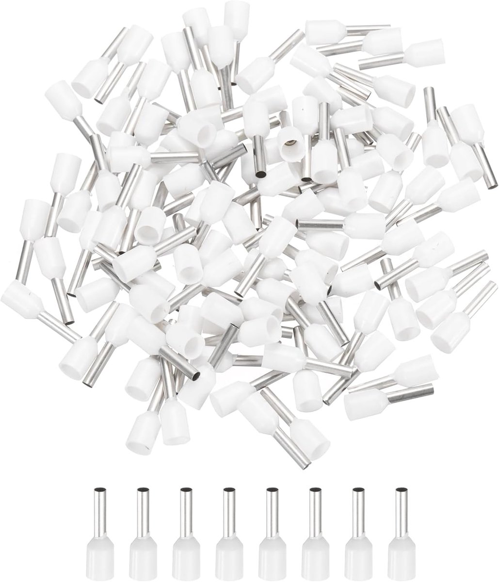 250 stuks geïsoleerde ringen voor elektrische connectoren kabelklemmen 16 AWG klemaansluitset voor elektrische projecten industriële chemische industrie, wit