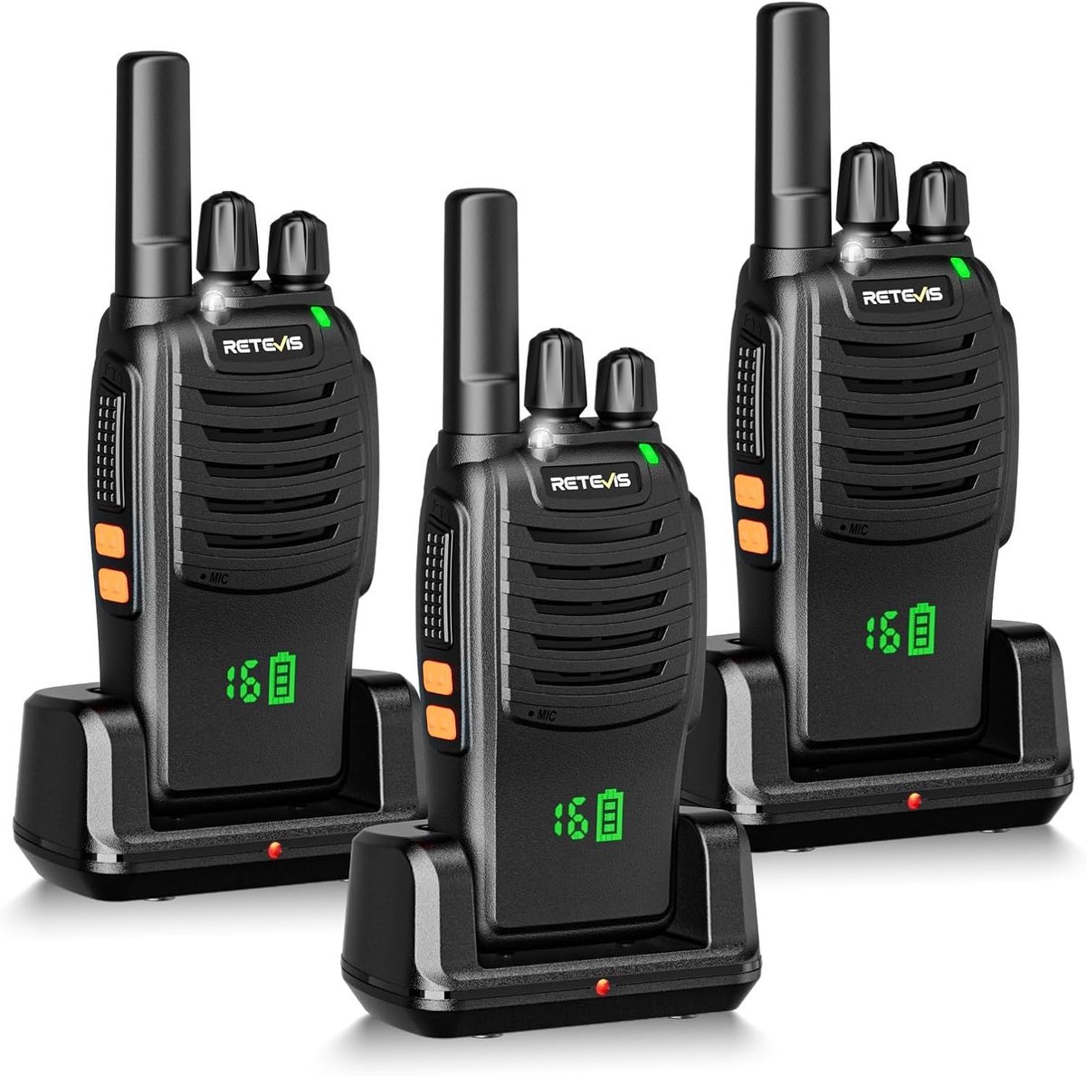 Retevis H777H Portofoons met Verborgen Display-PMR446 Walkie Talkie oplaadbaar-VOX handsfree-LED-zaklamp, Noodalarm-Draagbare 2-Weg Radio voor School Beveiliging