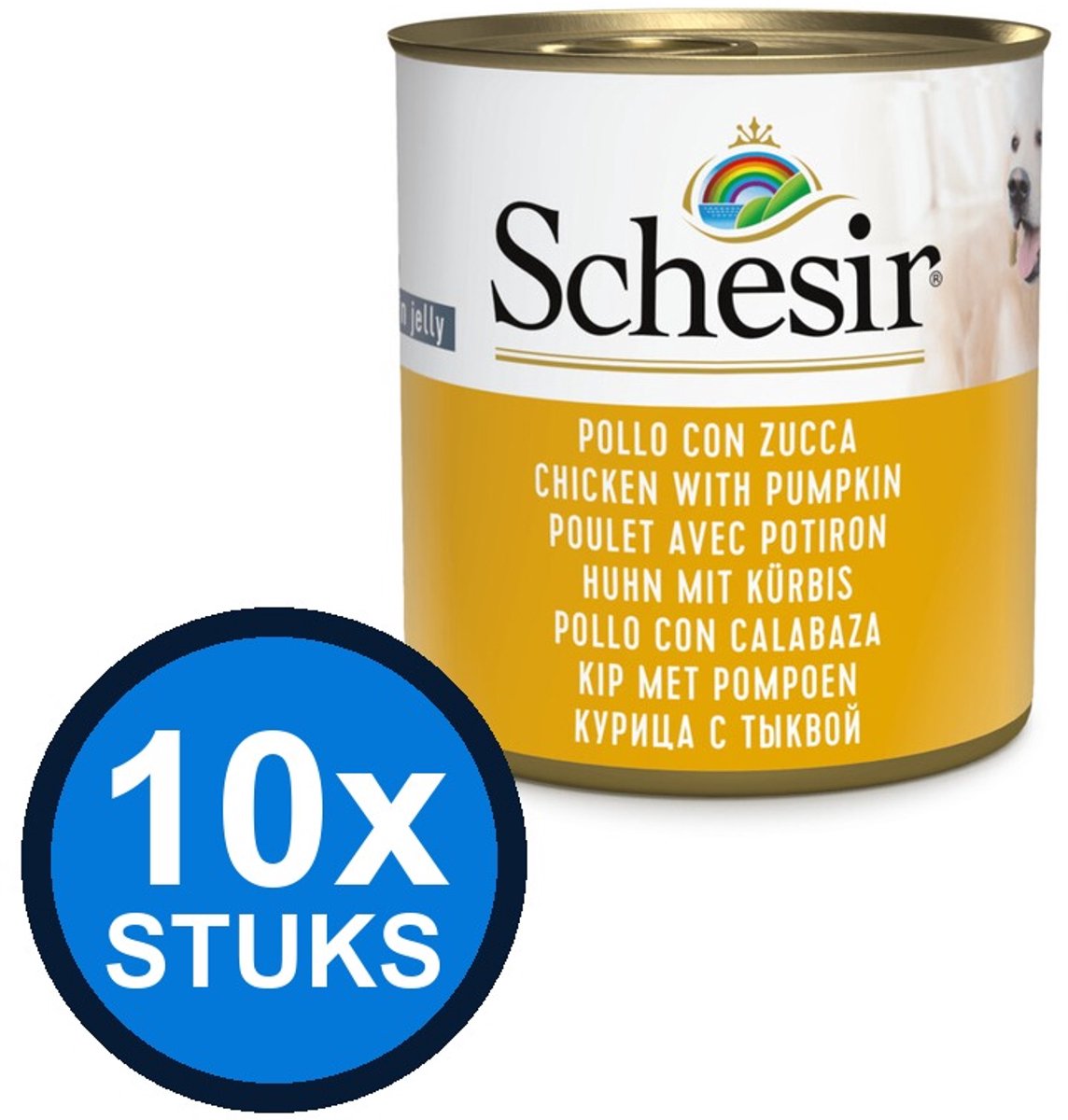 Schesir Schesir hond blik gelei kip&pompoen 285gr