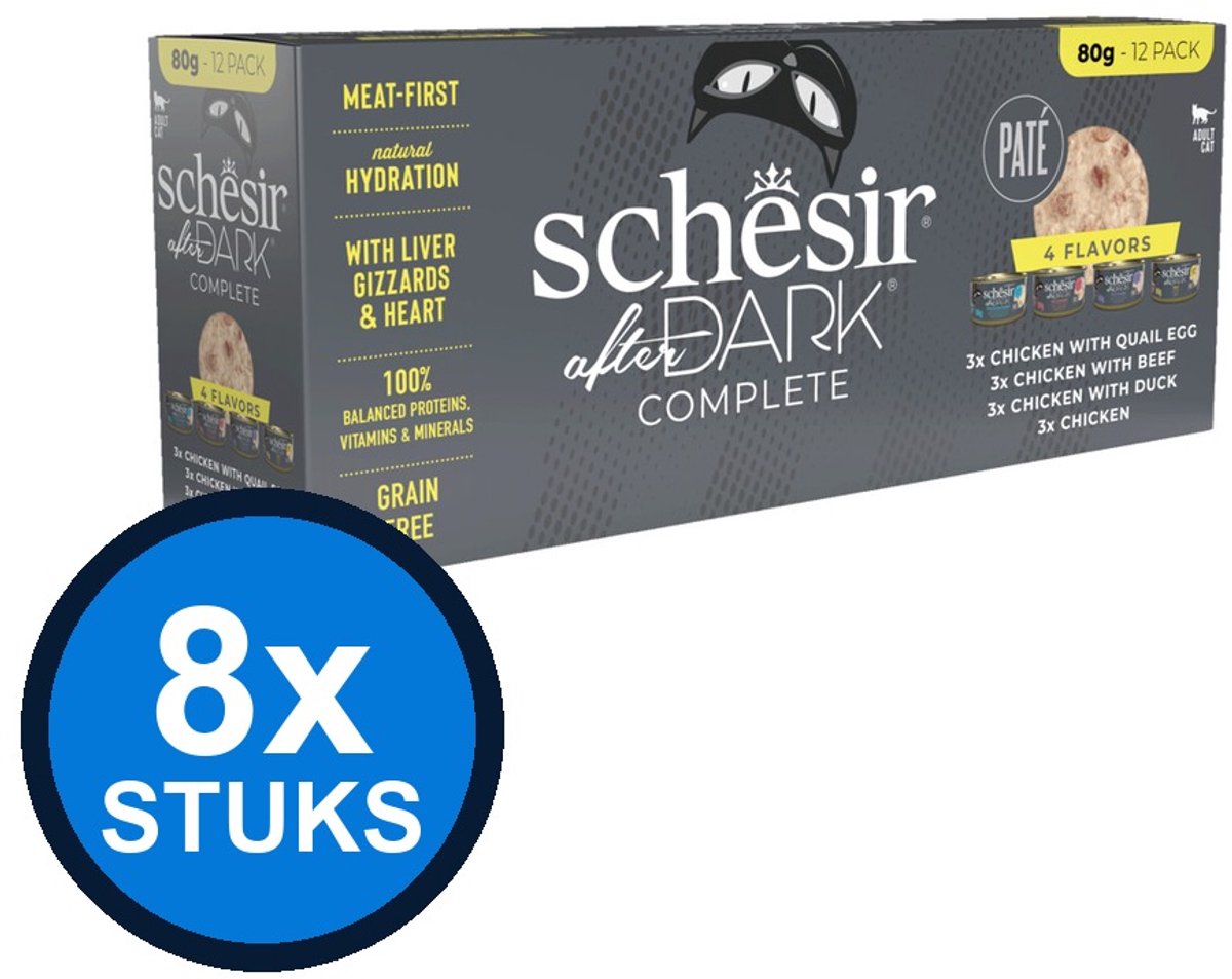 Schesir Schesir After Dark kat blik variety pack paté 12x80gr