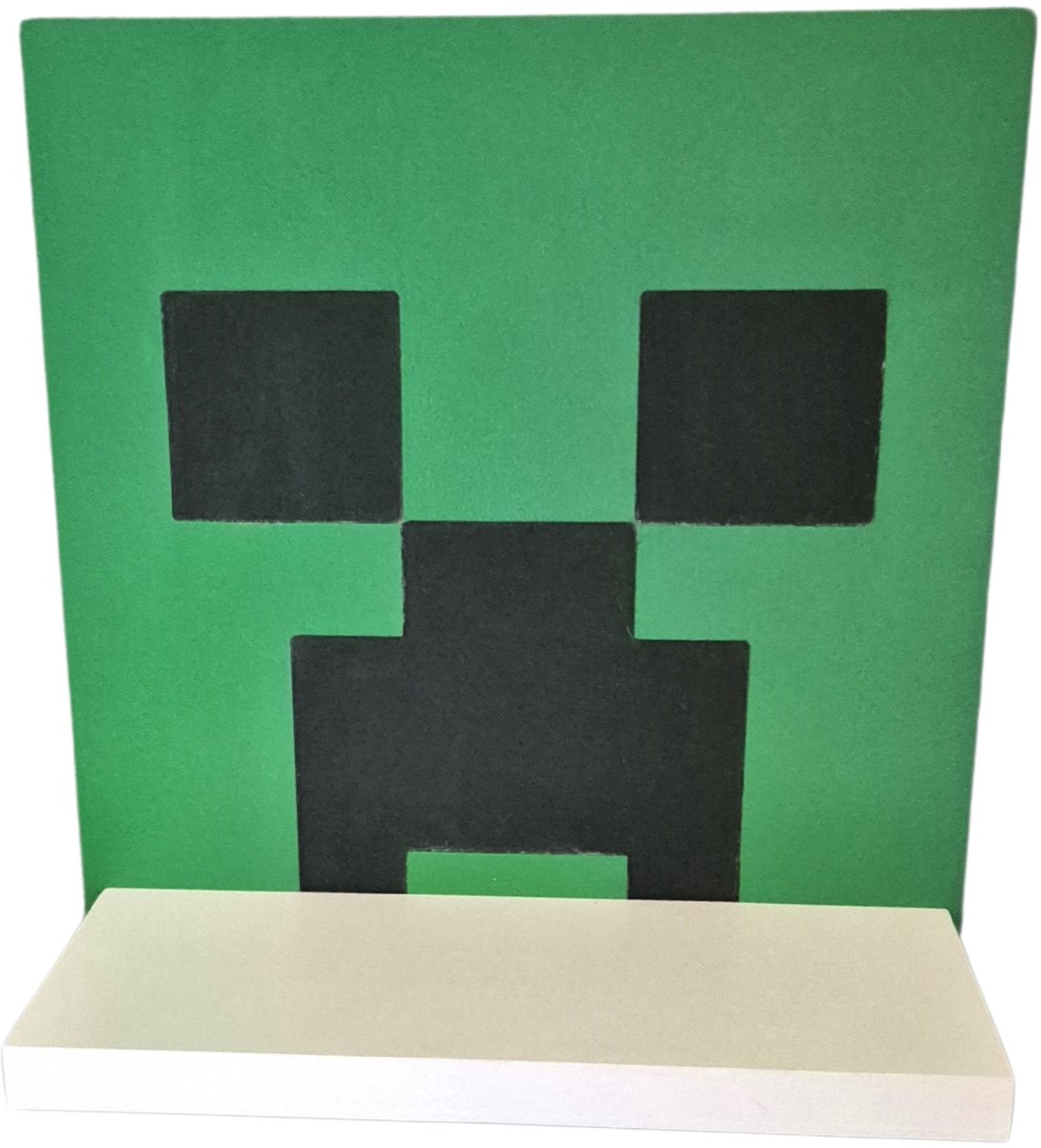 Moliland - Creeper Wandplank - Decoratieve Minecraft - Groen/Zwart - 27x27 cm