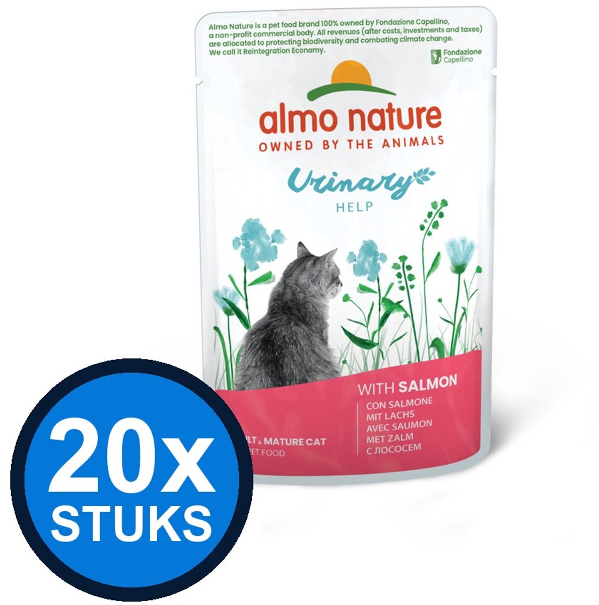 20x Almo Nature Holistic cat pouch urinary help zalm 70gr