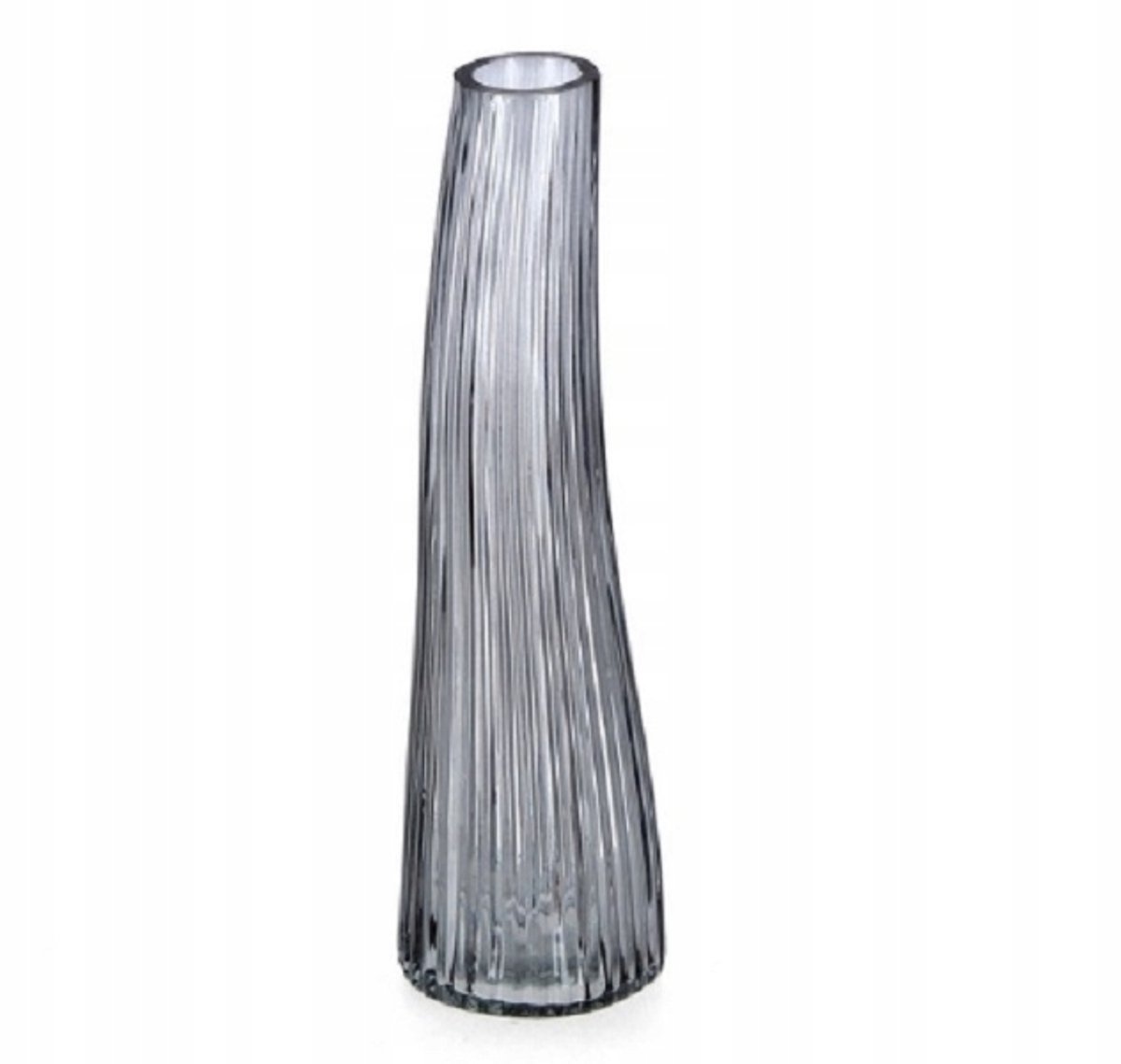 Bizzotto Grijs Glas Vaas - Ø8,5xH35cm - Uniek Design