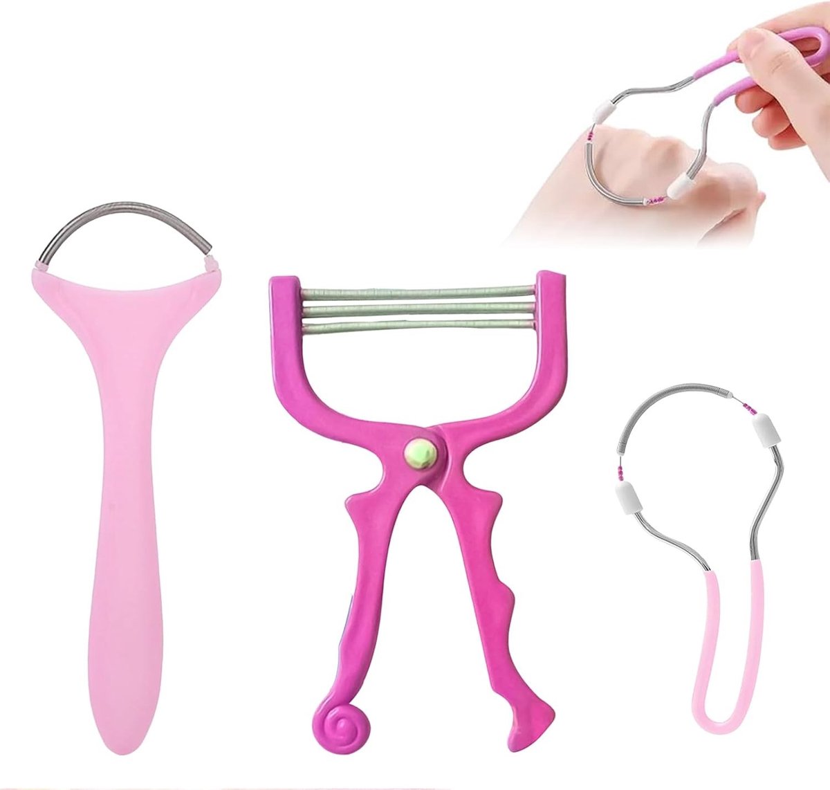 Draagbare Epilator - Roestvrij Staal - 11,2 x 5 cm - Handmatige Veer voor Gezichtshaarverwijdering - Voor Dames