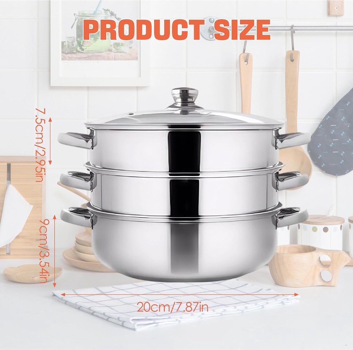 Stoompan - Zilver - 28 cm - Roestvrijstalen Stoompan met Glazen Deksel - Voor Koken van Groenten en Zeevruchten