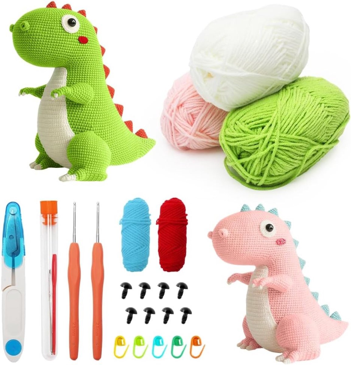 Haakset voor Beginners - Complete Starter Kit met Amigurumi Dieren, Stap-voor-Stap Video Tutorials en Haakgaren voor Kinderen en Volwassenen