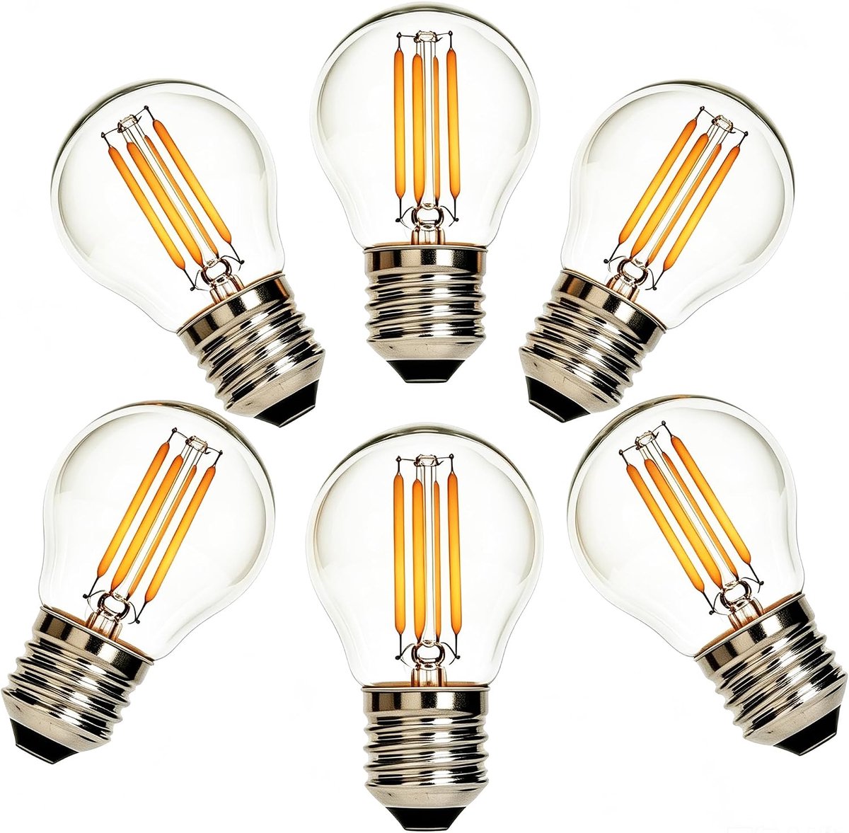 Mini LED Lamp E27 4W Equivalent 40W 450 lm Warmwit 2700 Kelvin Flicker Free (4W Warmwitte/Nicht Dimbaar, Golfbal Vorm E27 G45) | 400 lumen lamp led in golfbalvorm, vervangt 40 watt, niet dimbaar