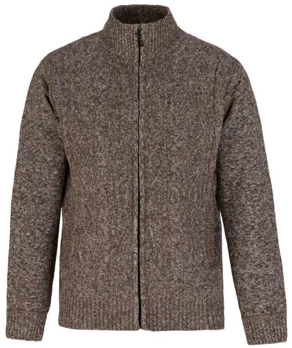 BJØRNSON Gus Kabel-gebreid Vest Heren Fleece - Col - Maat M - Bruin