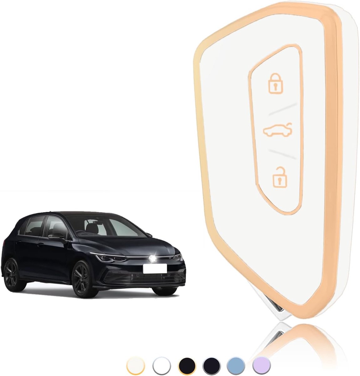 Sleutelhoes TPU, Autosleutelhoes Geschikt voor VW Volkswagen Golf 8 MK8 Cupra Born Formentor Seat Leon MK4 Ateca Tarraco Skoda Octavia 8, Sleutel Cover Bescherming Sleutelbehuizing - Smart Key