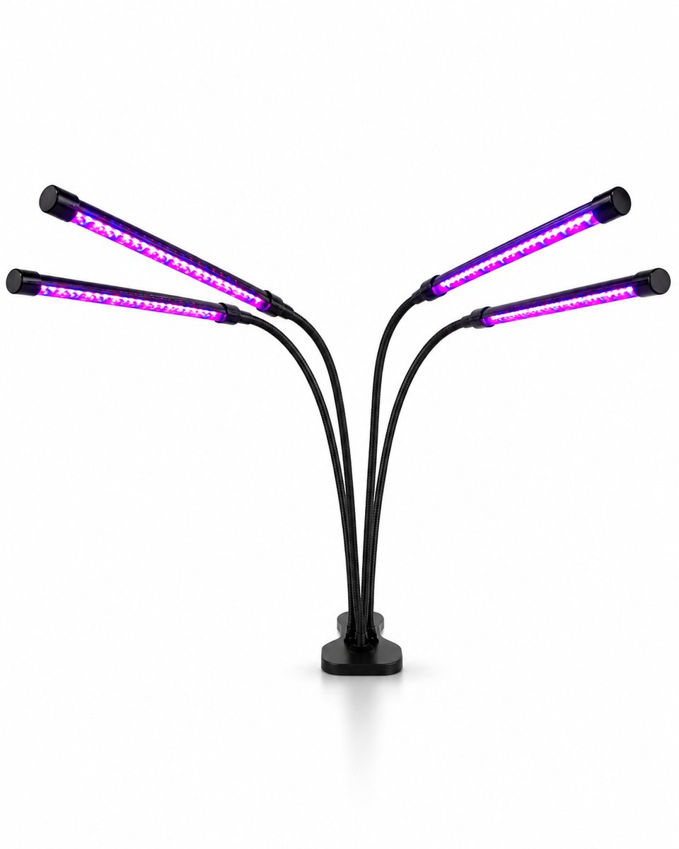 ZoeZo Kweeklamp - 40 W Groeilamp voor Planten - Bloeilamp - Timer 3/9/12 Uur - 9 Dimbare Standen - LED Full Spectrum - Inclusief Adapter - Zwart