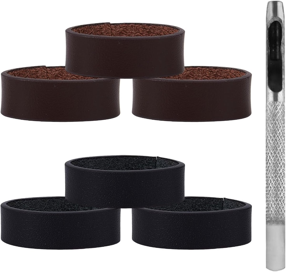6 STKS Lederen Riem Loop Keeper, Zwart Bruin Bandjes Houder Retainer Band, 15mm Brede Taille Riem Loop Strap Vervanging Accessoires Voor Mannen Vrouwen Broek