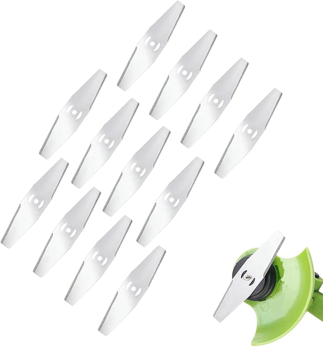 Trimmer, accessoires, 12 stuks, reservemessen voor grastrimmer, reservemes, accu-grasschaar, bosmaaier, accessoires, metaal