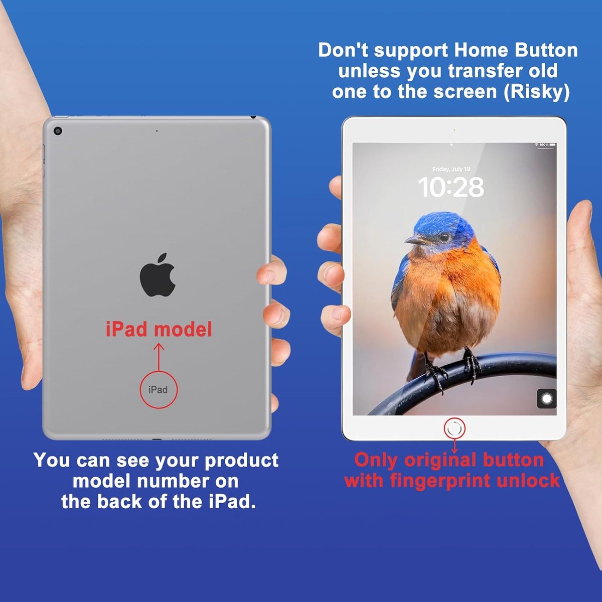 Schermvervanging voor iPad 7e 8e Tab 10,2" (A2197 A2198 A2200 A2270 A2428 A2429 A2430) Generatie Touch Screen Digitizer 2019/2020 Voorgeïnstalleerde Lijm (Niet LCD-scherm)