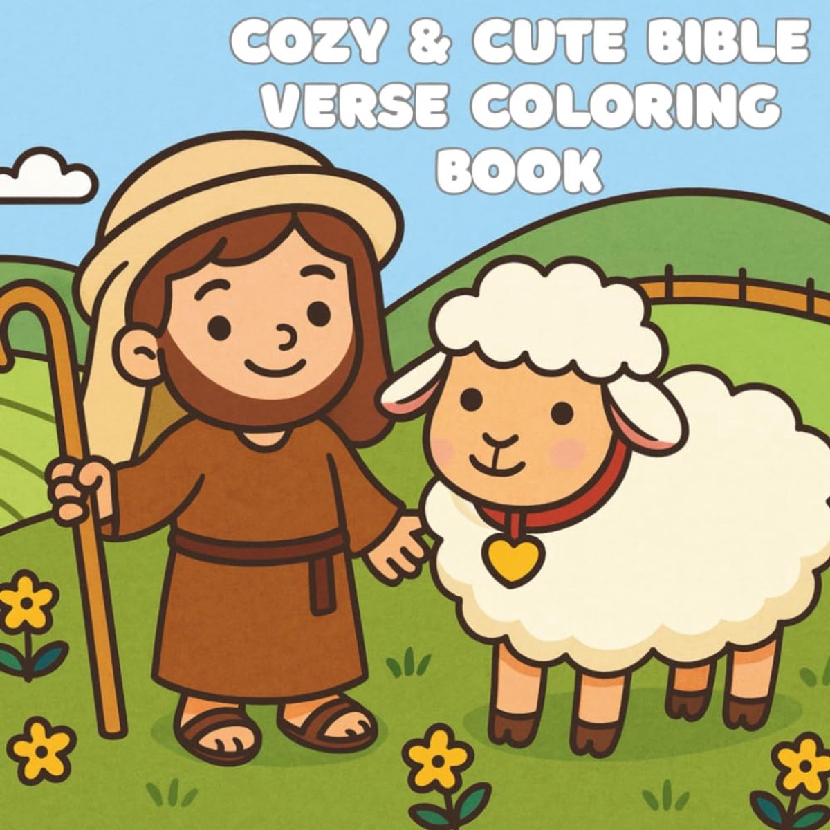 & Cute Bible Verse Coloring Book: Bold and Easy Christian Pages for Kids, Teens & Adults to Color, Relax & Reflect