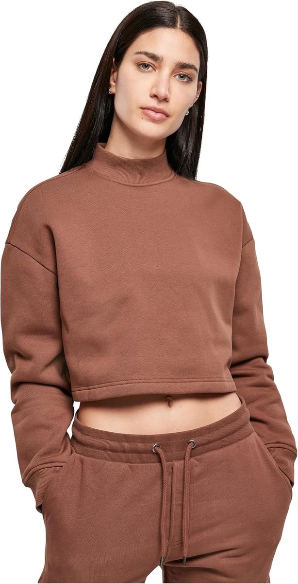 Classics Ladies Cropped Oversized Sweat High Neck Crew dames Sweater