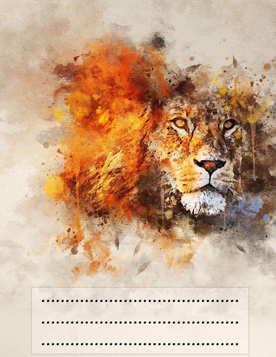 Ruled Notebook: Lion 8.5x11