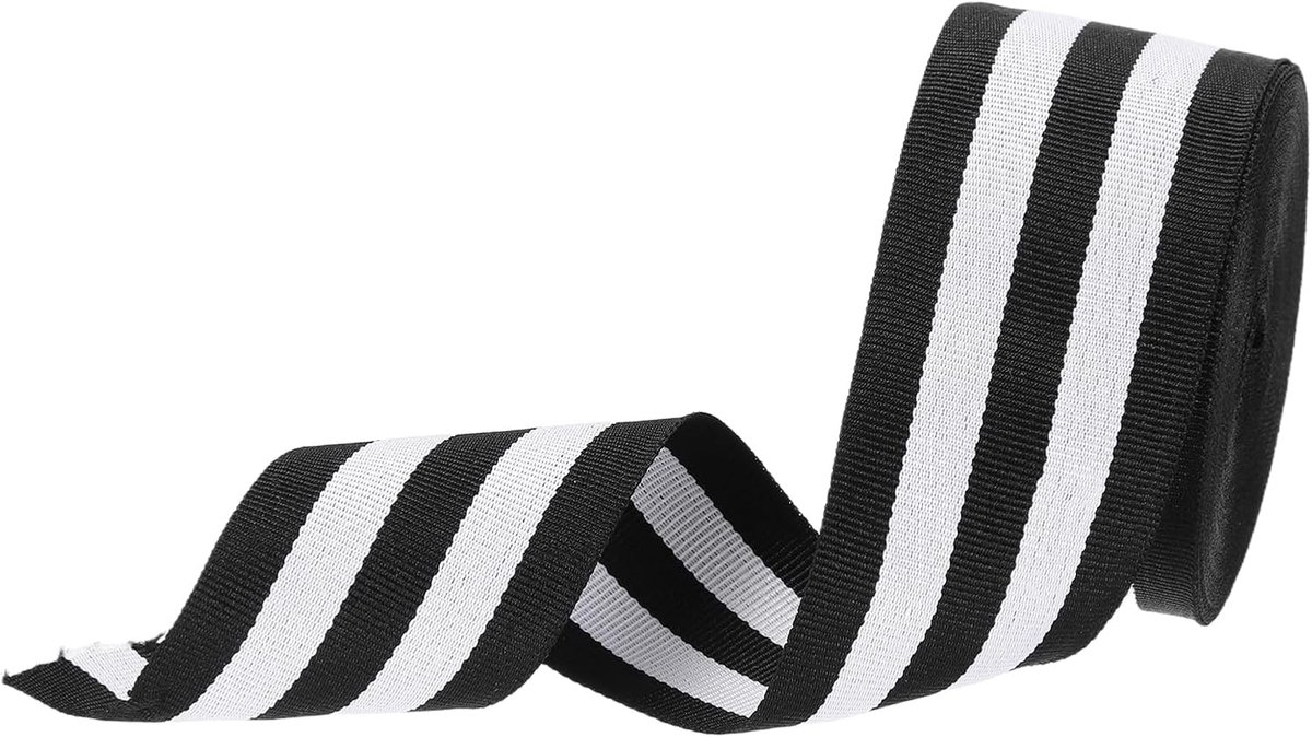 1,6 inch zwart wit gestreept grosgrain lint, 10 Yard polyester stof streep ambachtelijke lint dubbel geconfronteerd ontwerp voor boog geschenkverpakking doe-het-zelf maken kerstdecoraties