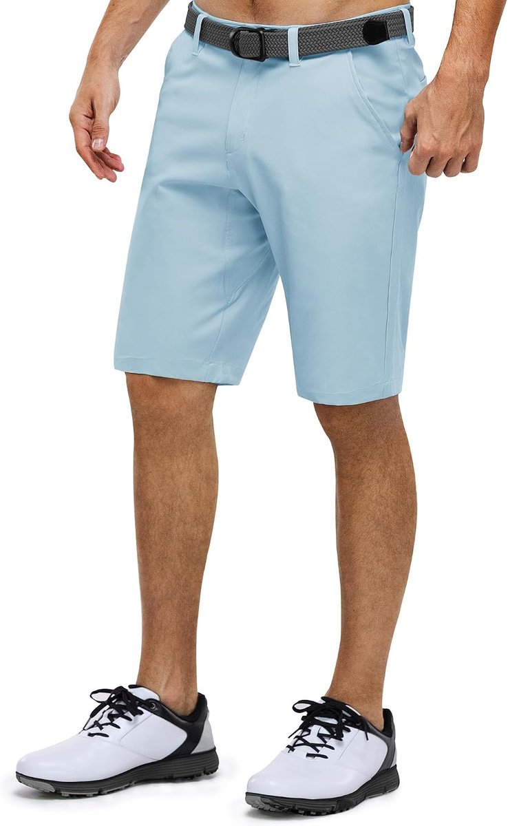 Shorts voor heren, stretch, korte golfbroek, lichte sneldrogende bermuda shorts, korte broek met 3 theehouders, casual shorts, werkshorts met 5 zakken voor golfen, werk