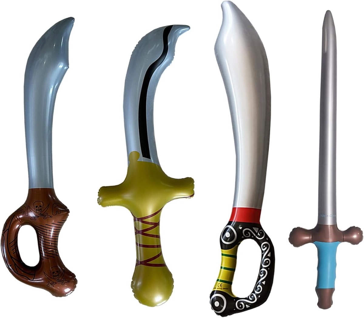 Piratenzwaard, 4-delige piraten-accessoireset voor piraten, piraten, zwaard, speelgoed voor kinderen, feestaccessoires voor Halloween, piraten, rollenspellen (meerkleurig A)