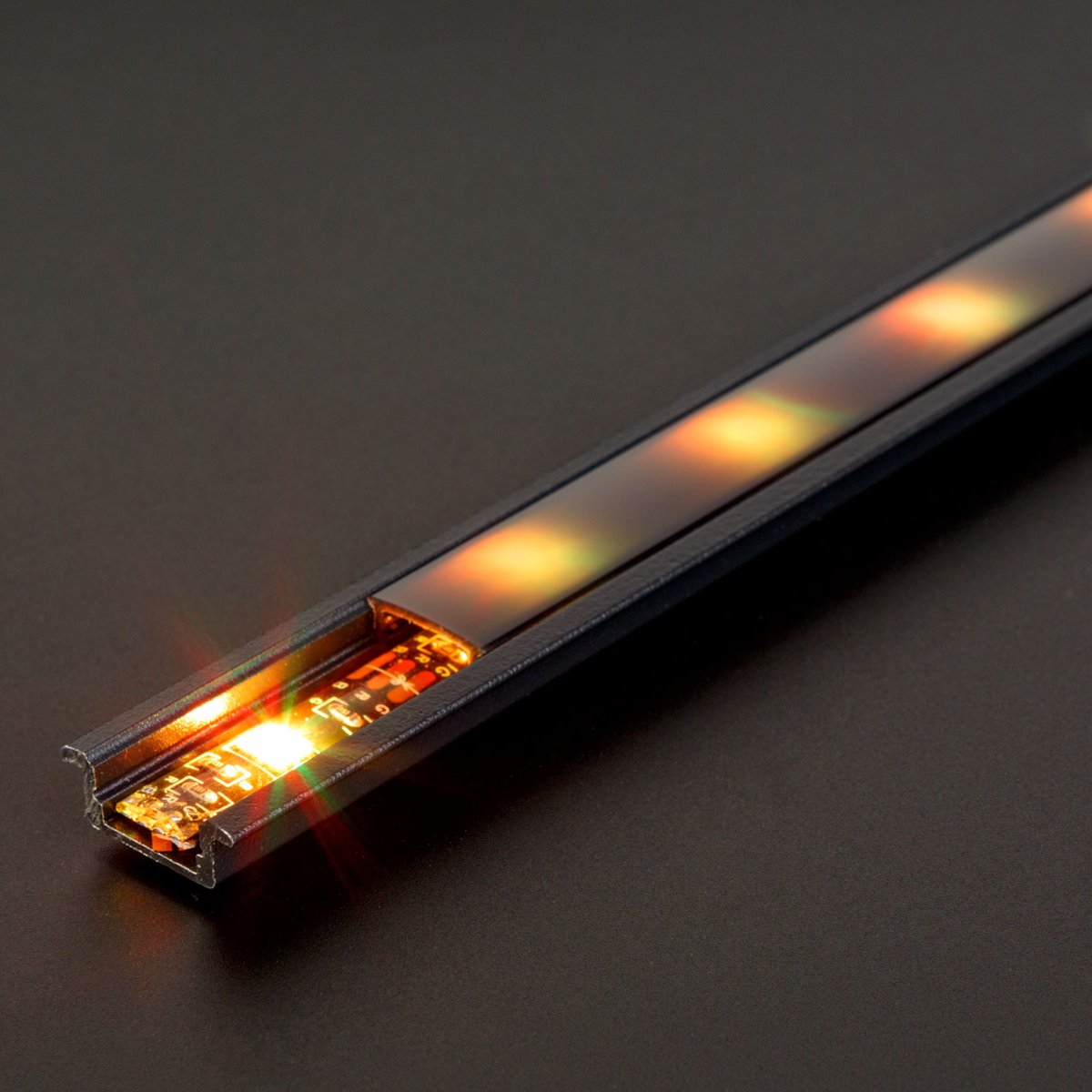 Aluminium LED Profiel Inbouw U-Profiel - Zwart - 1000 × 23(17) × 8 mm - Voor LED-Strips - Behuizing 11 mm - Minimale afname 5 stuks [41011A1-BK]