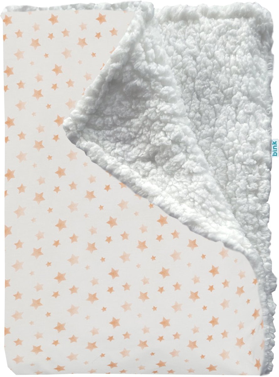 BINK Bedding Wiegdeken Sterre / Sherpa offwhite 75 x 100 cm