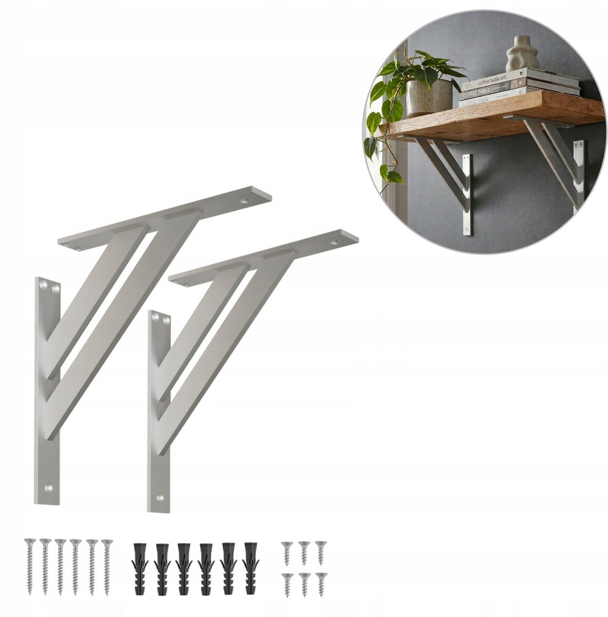 2x Aluminium Plankdragers Loft 240mm - Inclusief Schroeven