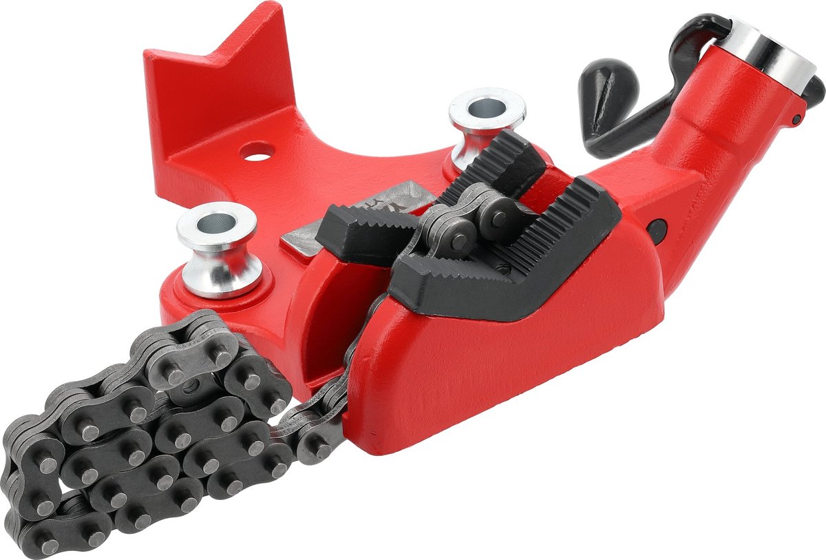 Professionele Kettingpijpschroefstok 1/4" - 6" (6-150 mm) - Gietijzeren Kettingpijpklem voor Werkbankmontage - Met CrV Stalen Bekken - Pijpklem voor Draadsnijden, Zagen & Buigen