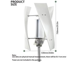 Verticale Windturbine – Windgenerator – Windmolen – Energie Generator – Alternatieve Energie – 3000W Vermogen – Hybride MPPT Controller – Geschikt voor 48V Systemen