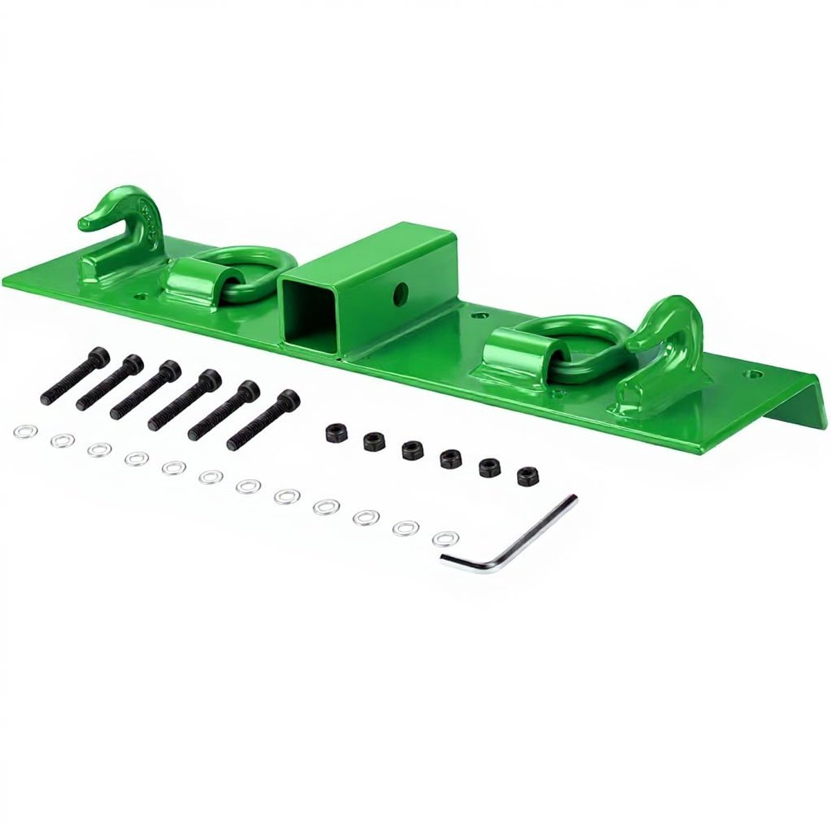 HoerFuriy - Tractor Emmer Haak Set - Zware Gelaste Haak Met 5cm Ontvanger En Gesmede D‑Ringen Voor Compacte Tractor Lader - Groente, 55cm