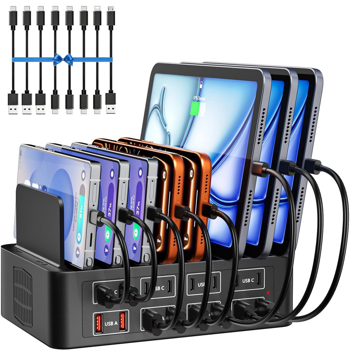 SolidKeus - 16 Poorten USB Oplaadstation met 150W Vermogen