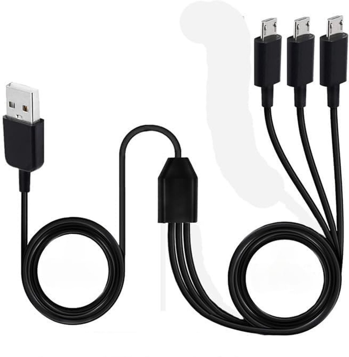 SolidKeus - 3-in-1 Micro USB Splitter Oplaadkabel 1m