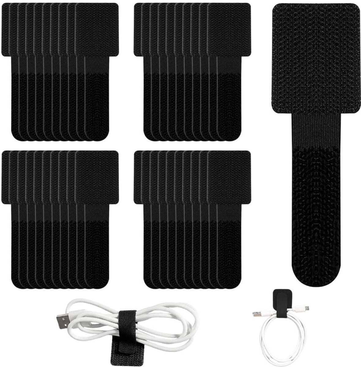 SolidKeus - 40 Stuks Zelfklevende Nylon Kabelorganizers voor Kabelbeheer