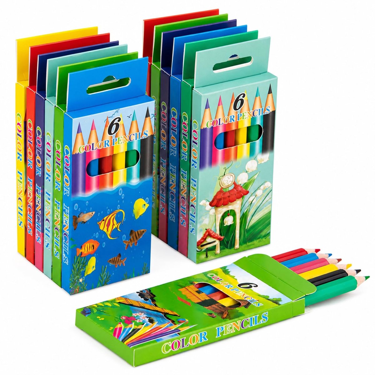 SolidKeus - Mini Kleurenpotloden, Set van 72, Ideaal voor Kinderen en Volwassenen