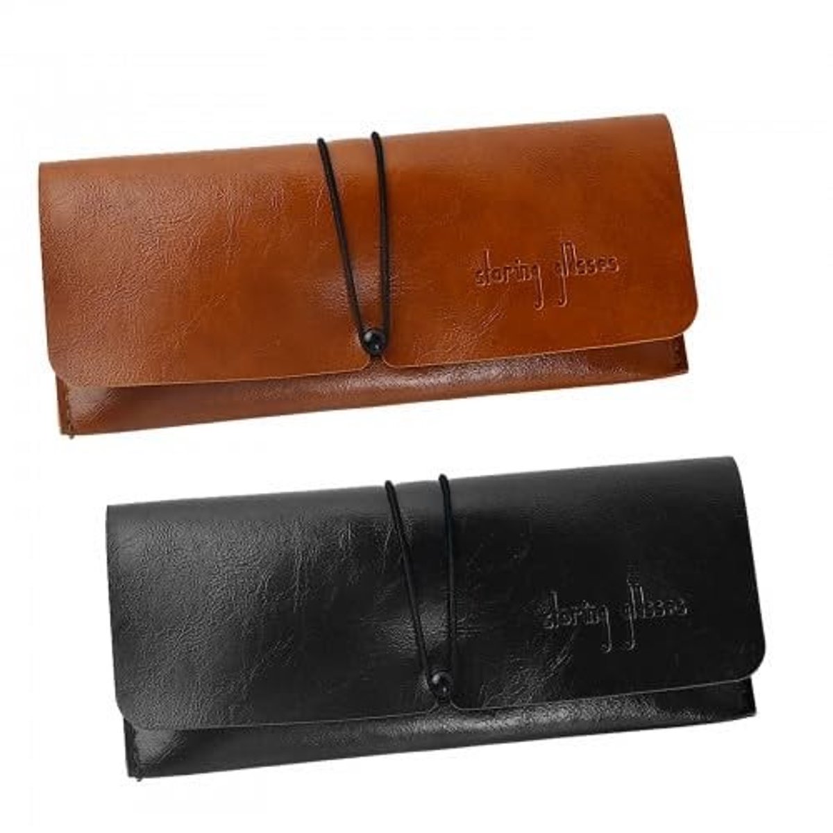 SolidKeus - Set van 2 Zachte Brilcases in PU Leer, Draagbaar en Stylish