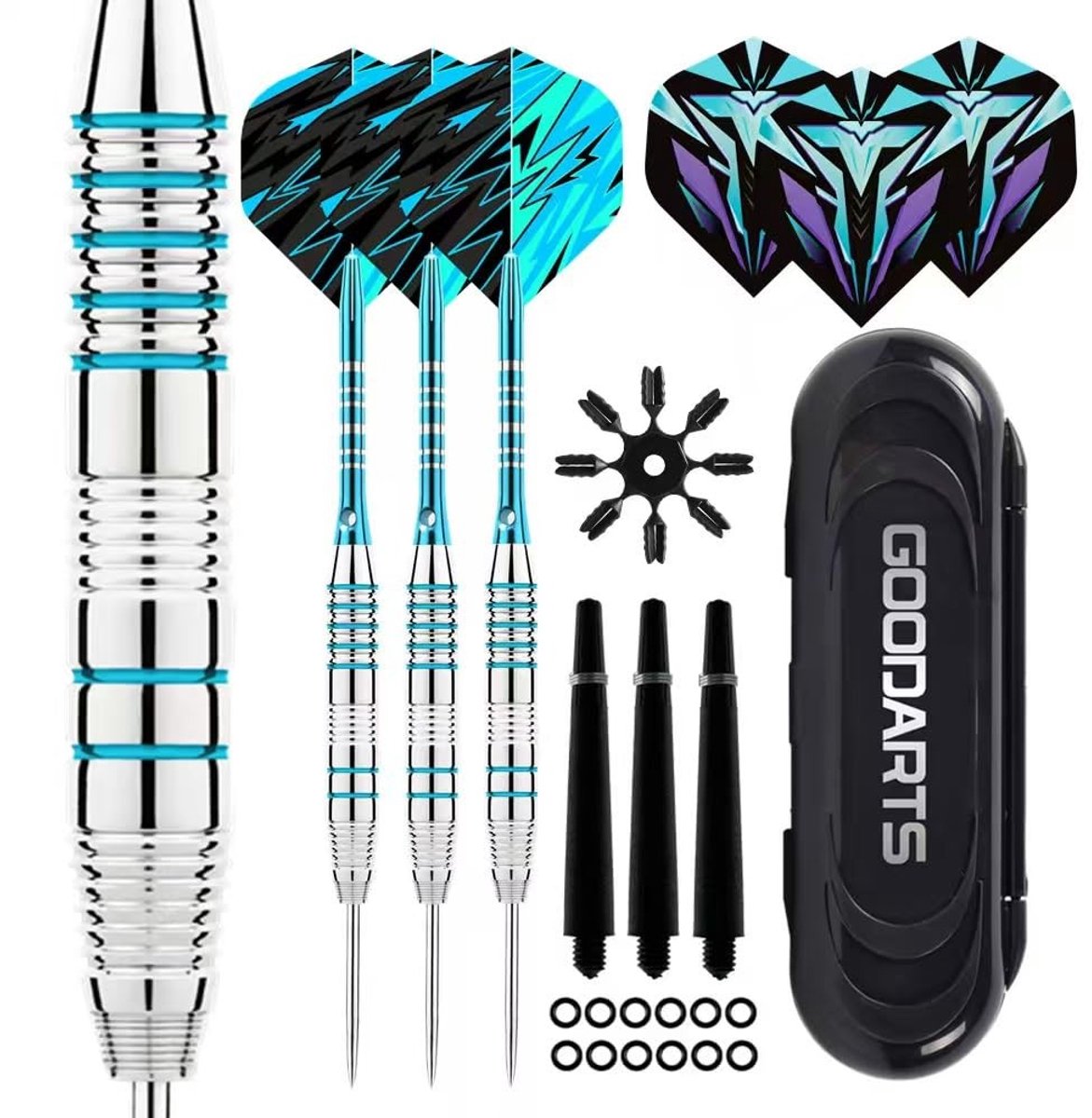 SolidKeus - Steeldart Set van 3 Metalen Darts met Stalen Punt