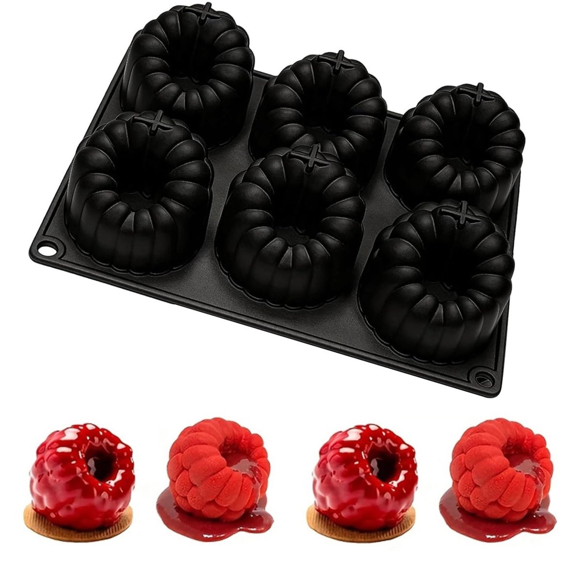 SolidKeus - 3D Siliconen Bakvorm voor Frambozen Taart