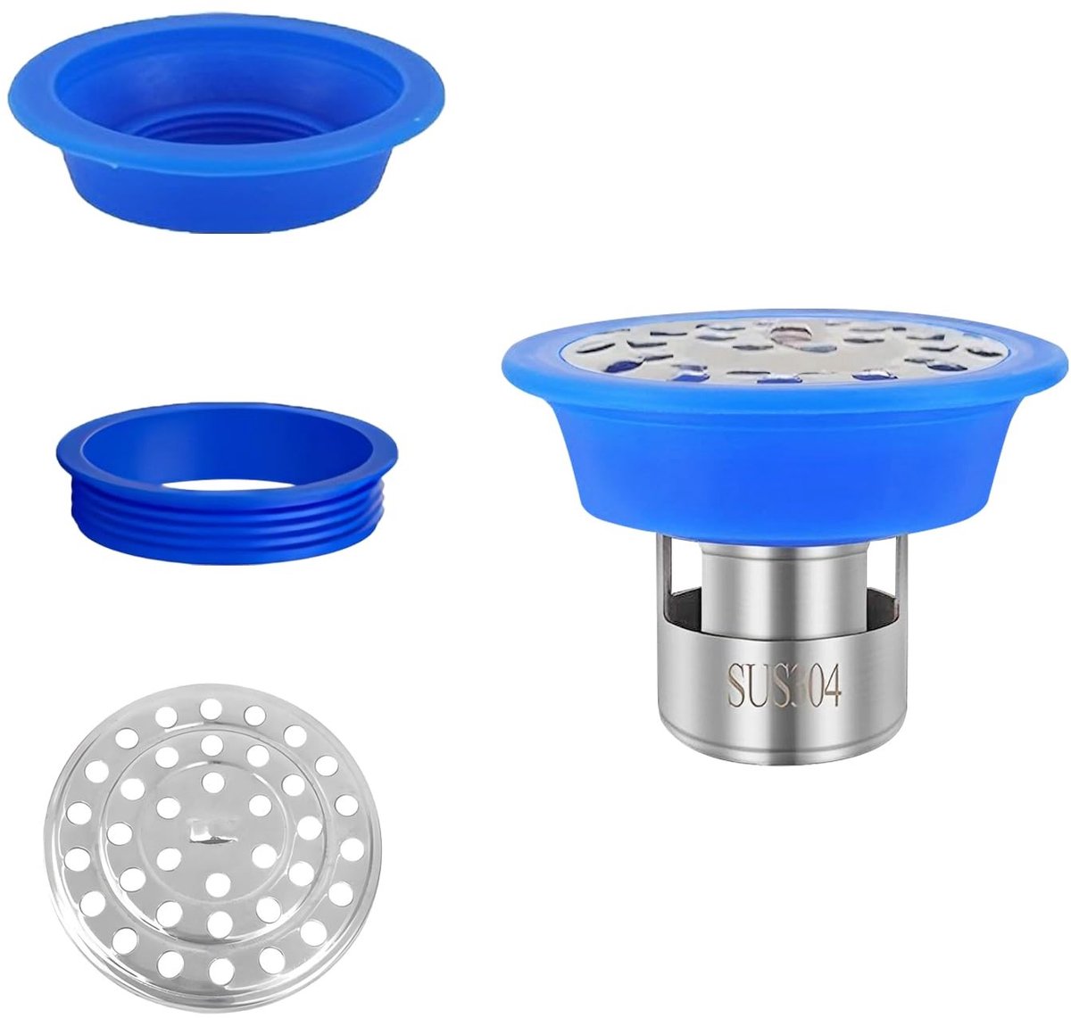 SolidKeus - RVS Vloerdrain Kern met Controleklep en Filternet 75mm