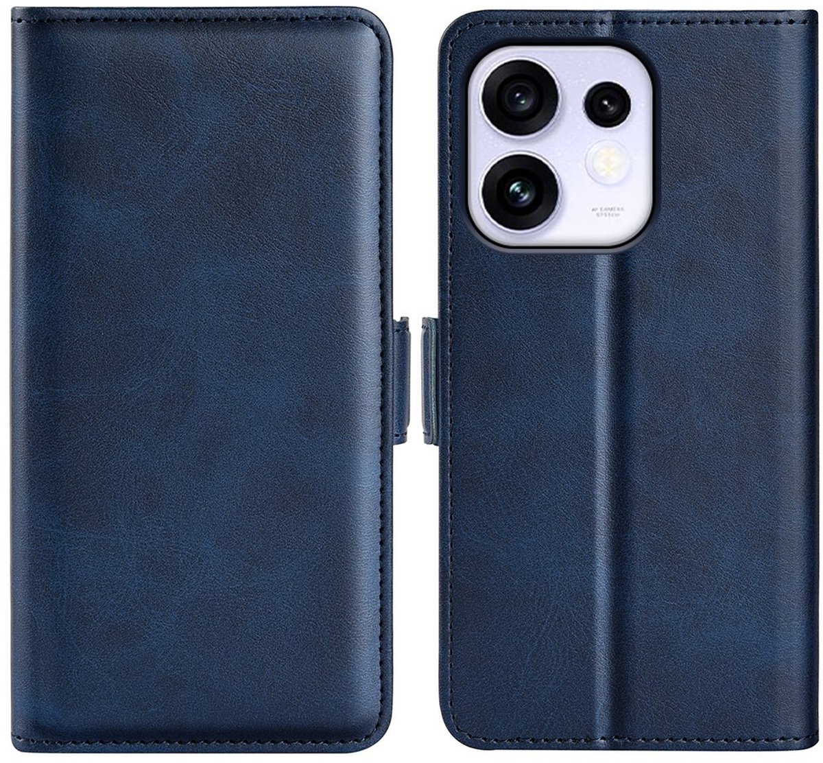 MobyDefend Hoesje - Geschikt voor Oppo Reno16 / 16 Pro - Luxe Wallet Book Case (Sluiting Zijkant) - Blauw